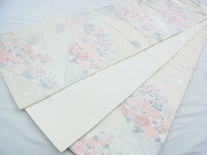 平和屋着物◎六通柄袋帯 唐織 花絵巻 銀糸 逸品 BAAJ5439ns