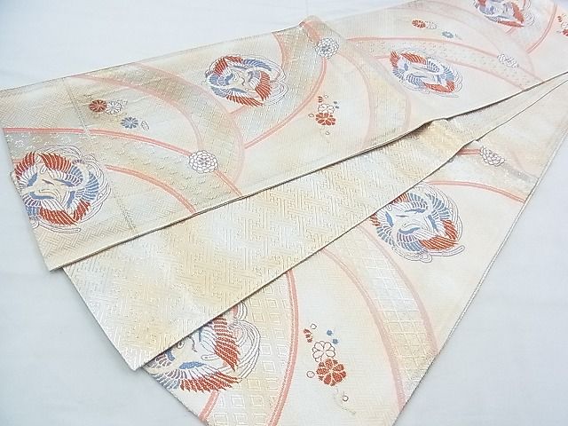 平和屋着物◎佐賀錦 六通柄袋帯 唐織 向かい鳳凰花文 金銀糸 逸品 BAAJ5587ns