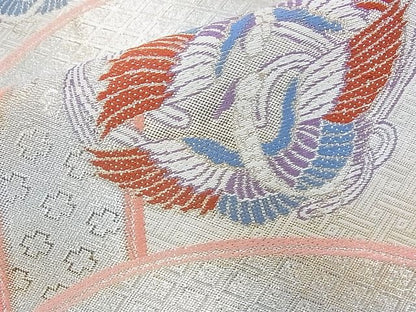 平和屋着物◎佐賀錦 六通柄袋帯 唐織 向かい鳳凰花文 金銀糸 逸品 BAAJ5587ns