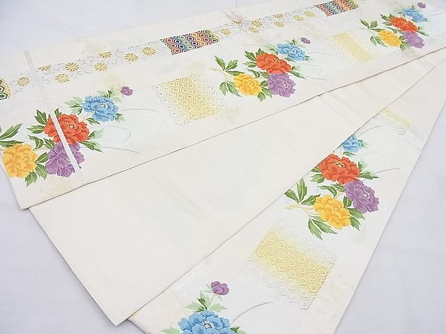平和屋着物◎六通柄袋帯 唐織 吉祥花間道 金銀糸 逸品 BAAJ8338ns