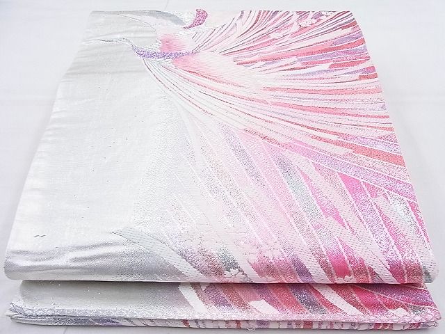 平和屋着物◎六通柄袋帯 唐織 鳳凰 銀糸 逸品 BAAJ8331ns
