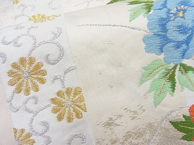 平和屋着物◎六通柄袋帯 唐織 吉祥花間道 金銀糸 逸品 BAAJ8338ns