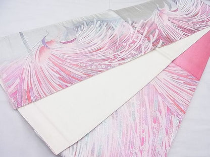 平和屋着物◎六通柄袋帯 唐織 鳳凰 銀糸 逸品 BAAJ8331ns