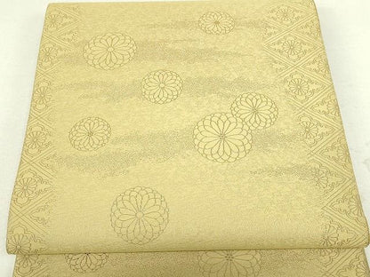 平和屋着物■六通柄袋帯　紹巴　君子菊　砂色　逸品　DAAH6374sf
