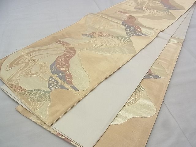 平和屋着物◎六通柄袋帯 光琳水文様 金糸 逸品 BAAJ3217if