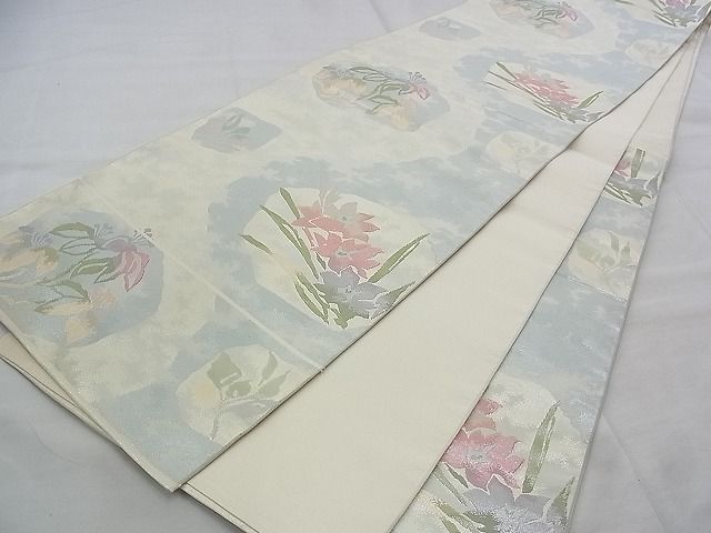 平和屋着物◎六通柄袋帯 光琳花文 引箔 逸品 BAAJ3211if