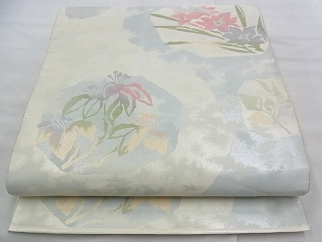 平和屋着物◎六通柄袋帯 光琳花文 引箔 逸品 BAAJ3211if