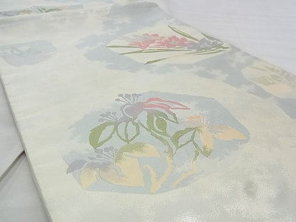 平和屋着物◎六通柄袋帯 光琳花文 引箔 逸品 BAAJ3211if