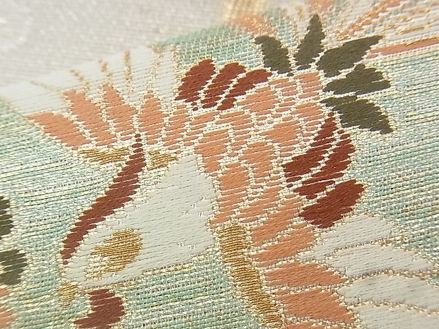 平和屋着物◎六通柄袋帯 唐織 鳳凰花文 金糸 逸品 BAAJ3228if
