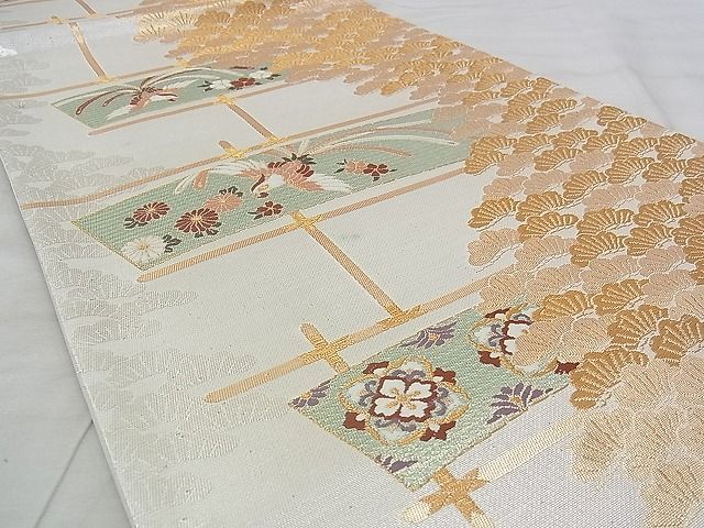 平和屋着物◎六通柄袋帯 唐織 鳳凰花文 金糸 逸品 BAAJ3228if