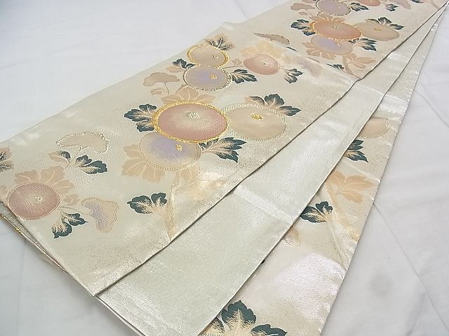 袋帯 金通し 人物柄 宝船 万寿菊 草花 吹き寄せ柄 フォーマル NO-949