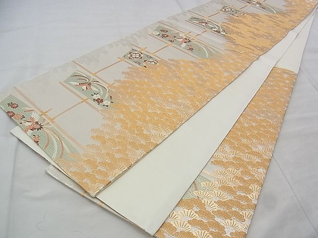 平和屋着物◎六通柄袋帯 唐織 鳳凰花文 金糸 逸品 BAAJ3228if
