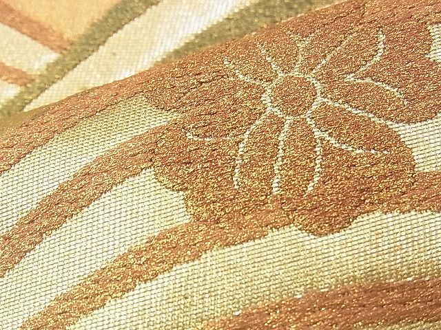平和屋着物◎六通柄袋帯 桜流し 金彩 逸品 BAAJ3252if