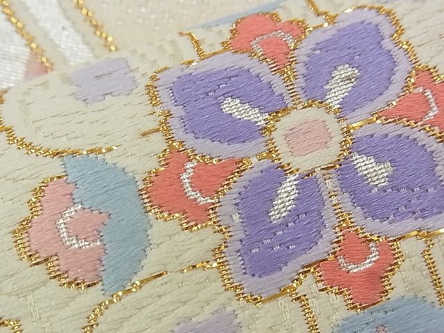 平和屋着物◎六通柄袋帯 唐織 花菱亀甲 たけうちオリジナル 金糸 逸品 BAAJ3294if