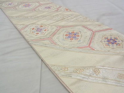 平和屋着物◎六通柄袋帯 唐織 花菱亀甲 たけうちオリジナル 金糸 逸品 BAAJ3294if