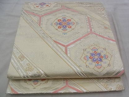 平和屋着物◎六通柄袋帯 唐織 花菱亀甲 たけうちオリジナル 金糸 逸品 BAAJ3294if