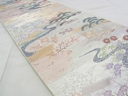平和屋着物◎六通柄袋帯 棑山絵巻 金銀糸 逸品 BAAJ9323if