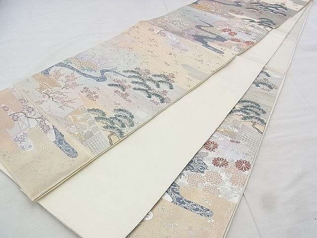 平和屋着物◎六通柄袋帯 棑山絵巻 金銀糸 逸品 BAAJ9323if