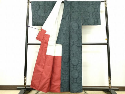 平和屋着物■上質な紬 蜀江花文 逸品 DAAI0552fe