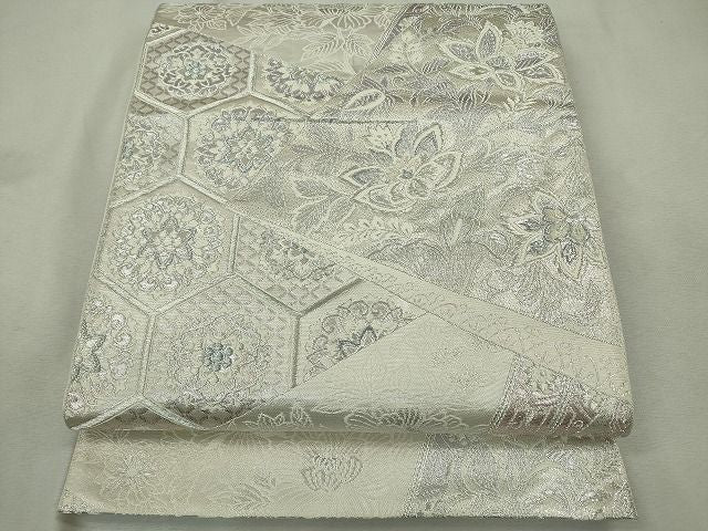 平和屋着物◎六通柄袋帯 唐織 煌きのオパール 切嵌草花文 逸品 CAAE7541in