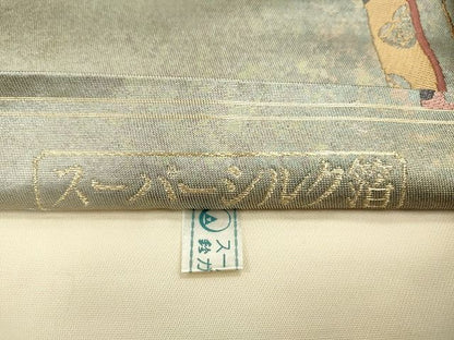 平和屋着物◎六通柄袋帯 唐織 吉祥花間道 スーパーシルク箔 鈴乃屋扱い 逸品 CAAE7516in
