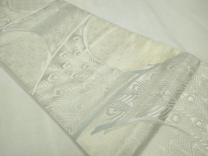 平和屋着物◎六通柄袋帯 孔雀羽文 銀糸 逸品 CAAE7569in