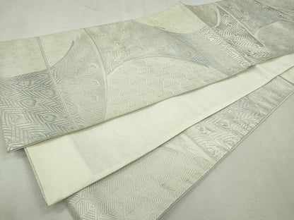平和屋着物◎六通柄袋帯 孔雀羽文 銀糸 逸品 CAAE7569in