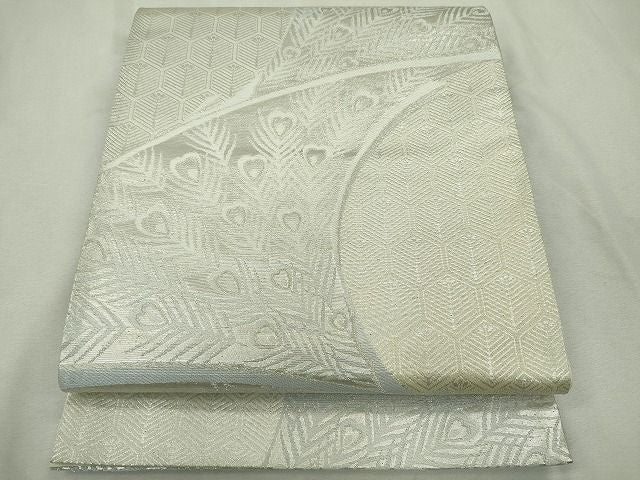 平和屋着物◎六通柄袋帯 孔雀羽文 銀糸 逸品 CAAE7569in