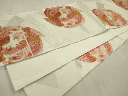 平和屋着物◎六通柄袋帯 向かい鳥花文 金糸 逸品 CAAH5732in