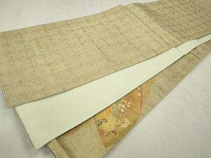 平和屋着物◎太鼓柄袋帯 扇面御所車花文 金彩 逸品 CAAH5723in