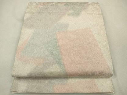 平和屋着物◎全通柄袋帯 綴れ 色紙重ね文 銀糸 逸品 CAAH5747in