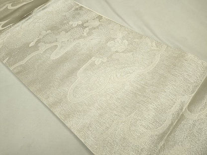 平和屋着物◎六通柄袋帯 草花文 銀糸 逸品 CAAH5739in