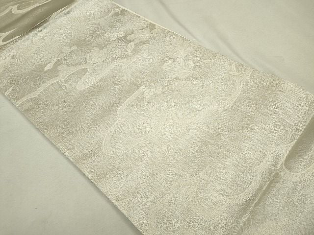 平和屋着物◎六通柄袋帯 草花文 銀糸 逸品 CAAH5739in