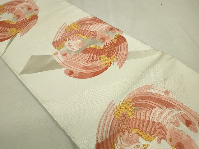 平和屋着物◎六通柄袋帯 向かい鳥花文 金糸 逸品 CAAH5732in