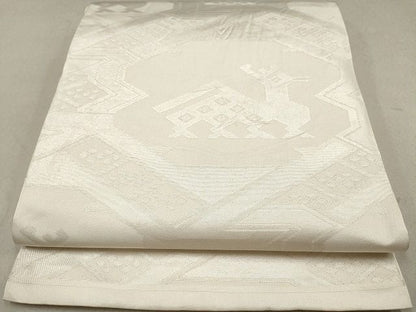 平和屋着物◎六通柄 本袋帯 有栖川文様 銀糸 逸品 DAAI3100ya