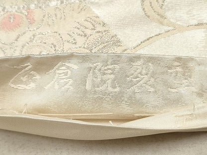 平和屋着物◎六通柄袋帯 ふくれ織 正倉院裂型 銀糸 手引箔 逸品 DAAI3090ya