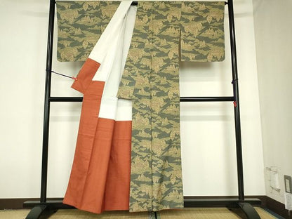 平和屋着物■上質な紬 風景文 逸品 DAAH4230cf