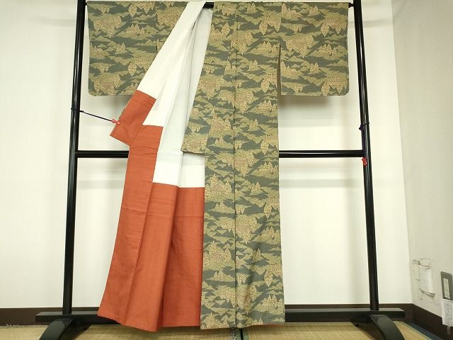 平和屋着物■上質な紬 風景文 逸品 DAAH4230cf