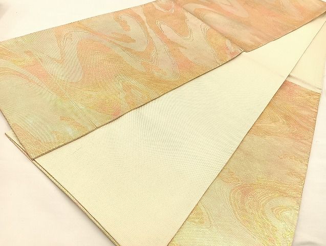 平和屋着物◎佐賀錦 六通柄袋帯 立波文 金糸 逸品 BAAJ6994sa
