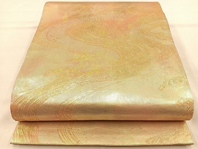 平和屋着物◎佐賀錦 六通柄袋帯 立波文 金糸 逸品 BAAJ6994sa