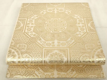 平和屋着物◎六通柄袋帯 正倉院花文 金糸 正絹 逸品 AAAL4405Adw