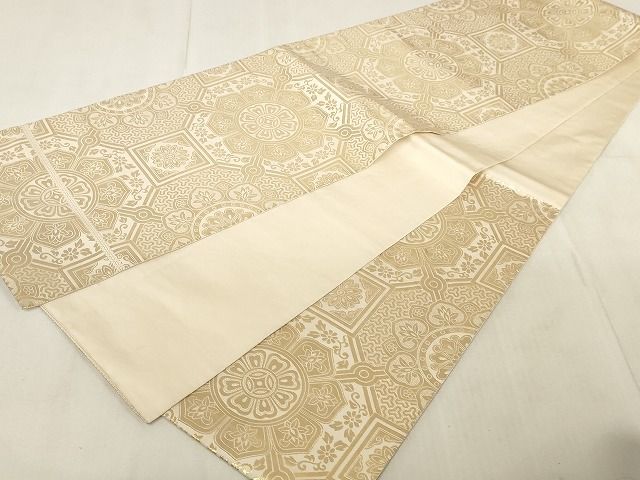 平和屋着物◎六通柄袋帯 正倉院花文 金糸 正絹 逸品 AAAL4405Adw