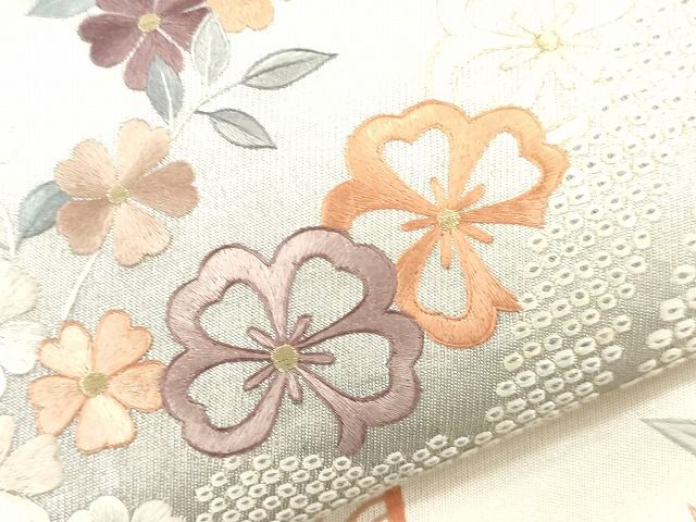 平和屋着物■六通太鼓柄袋帯 刺繍 流水飛鶴花文 金銀糸 逸品 CAAG2961eg