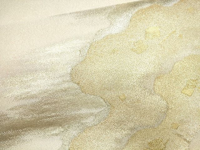平和屋着物■太鼓柄袋帯 綴れ 霞文 金銀糸 逸品 未使用 CAAG2966eg