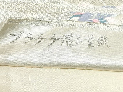 平和屋着物◎六通柄袋帯 唐織 花鳥文 プラチナ箔二重織 正絹 逸品 AAAK4952Aru