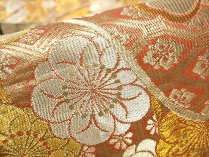 平和屋着物■六通柄袋帯 花蝶文 金銀糸 逸品 CAAI8907hy