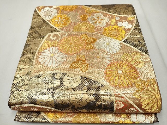 平和屋着物■六通柄袋帯 花蝶文 金銀糸 逸品 CAAI8907hy