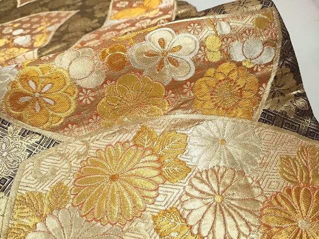 平和屋着物■六通柄袋帯 花蝶文 金銀糸 逸品 CAAI8907hy