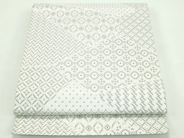 平和屋本店●極上　本場筑前博多織　八寸名古屋帯　切子柄　逸品　CZAA1014s4