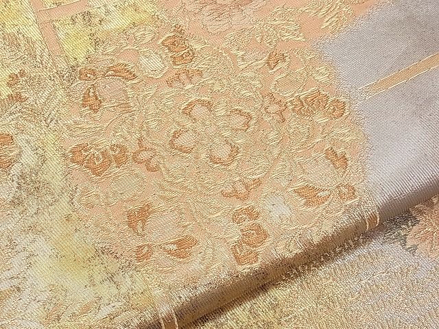 平和屋着物◎六通柄袋帯 天井花丸文 金糸 引箔 逸品 BAAJ0585qt
